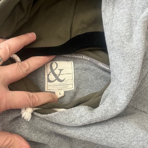 Ampersand Ave Doublehood It's a Must Gray Camo Stripe Hoodie Women's Sz Large - Picture 5 of 6